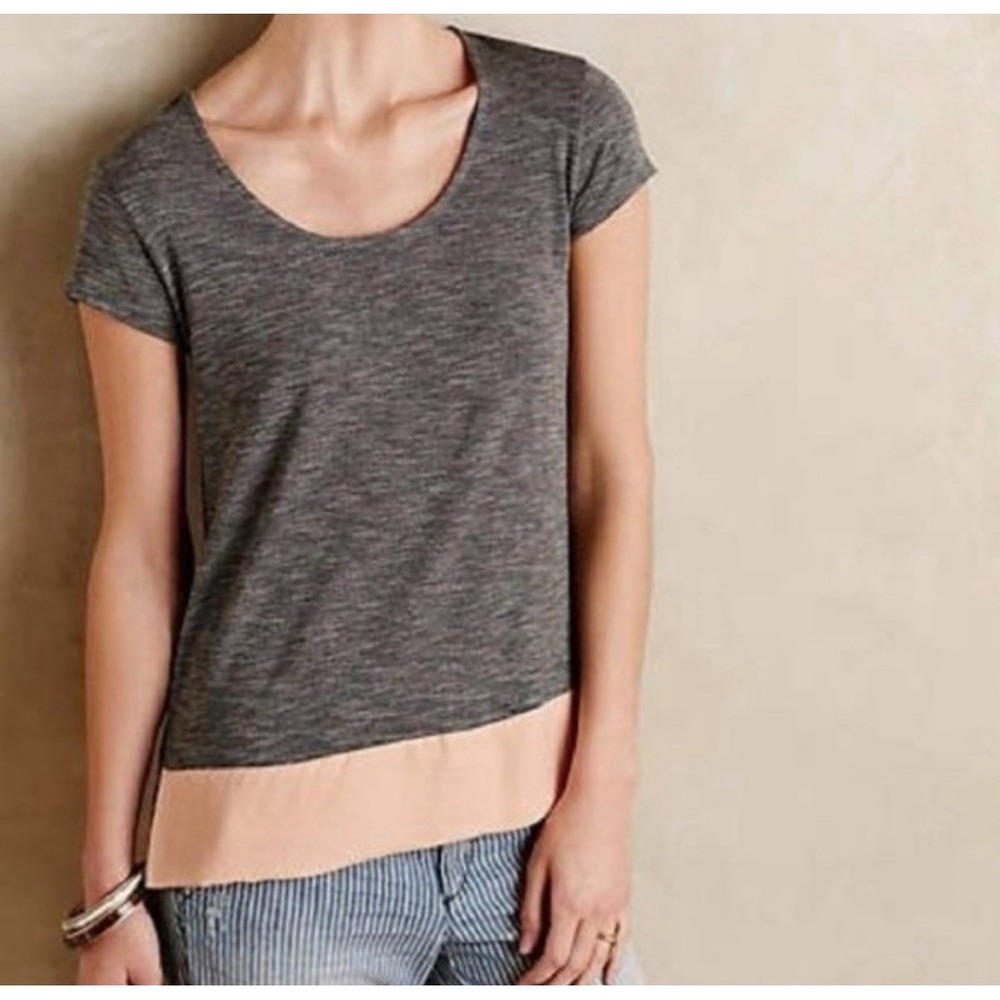 Dolan High Low Layered Look T Shirt Womens Size Medium Heathered Gray